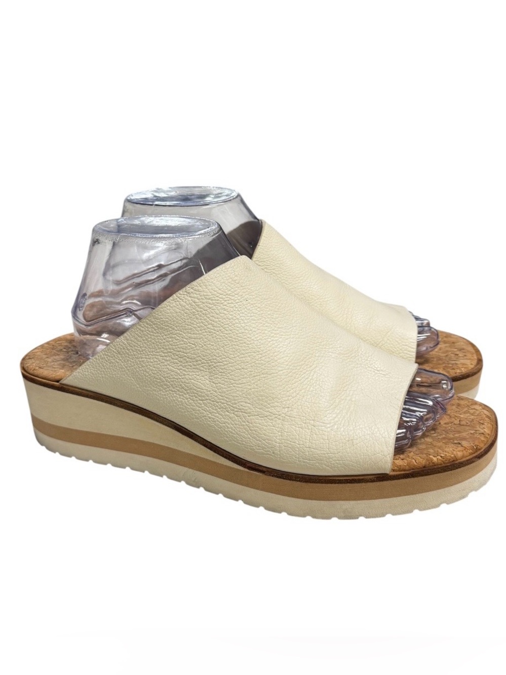 Vince Sarria Leather Wedge Sandals in Flax Blonde Genius Size 9.5
